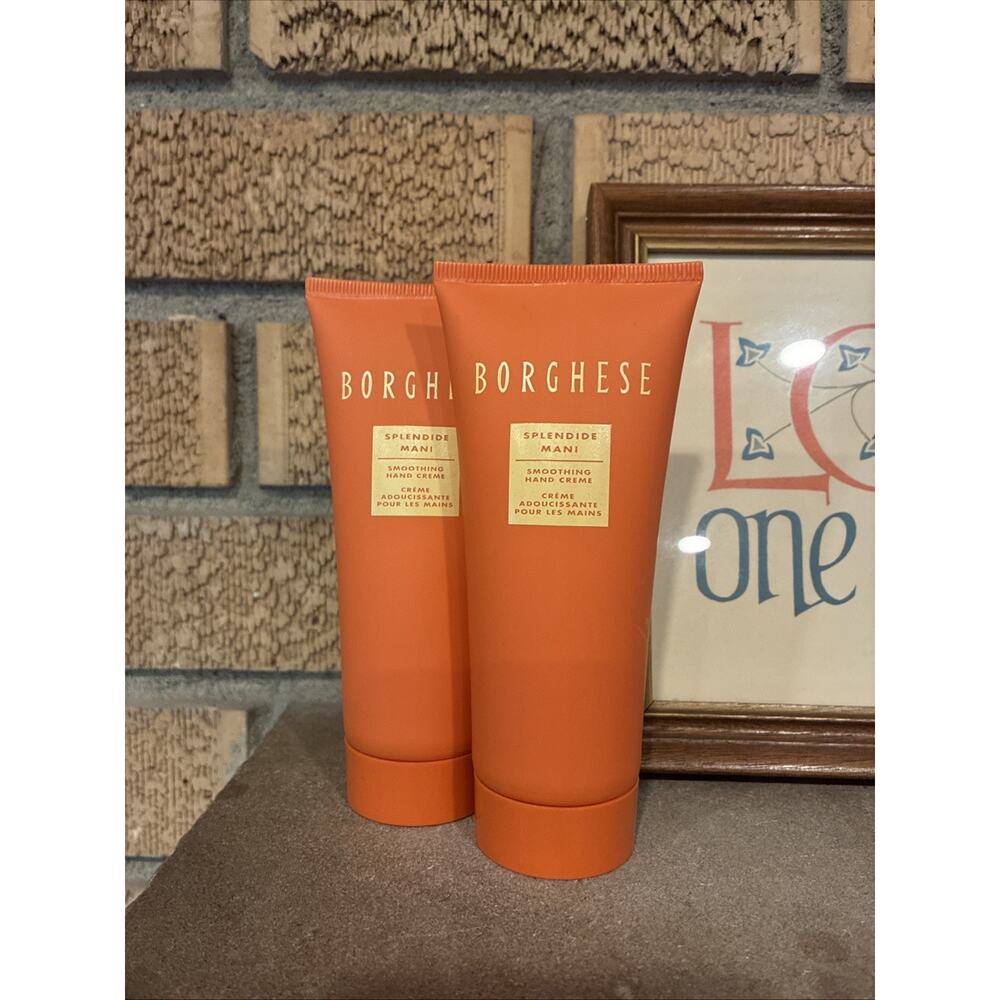 LOT (2) Borghese Splendide Mani Smoothing Hand Cream 7 oz / 200ml